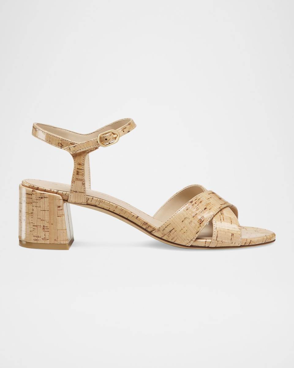 Dayna Cork Crisscross Ankle-Strap Sandals